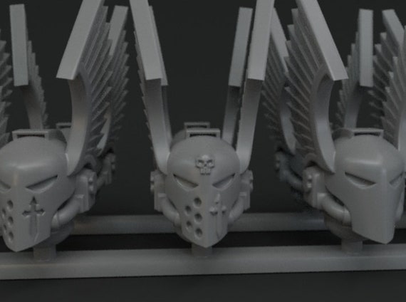 thumbnail image 2 of VBits Studios Sanguine Angels Ornate Helmets – 10-20 Pieces, Unassembled & Unpainted 2 of 3