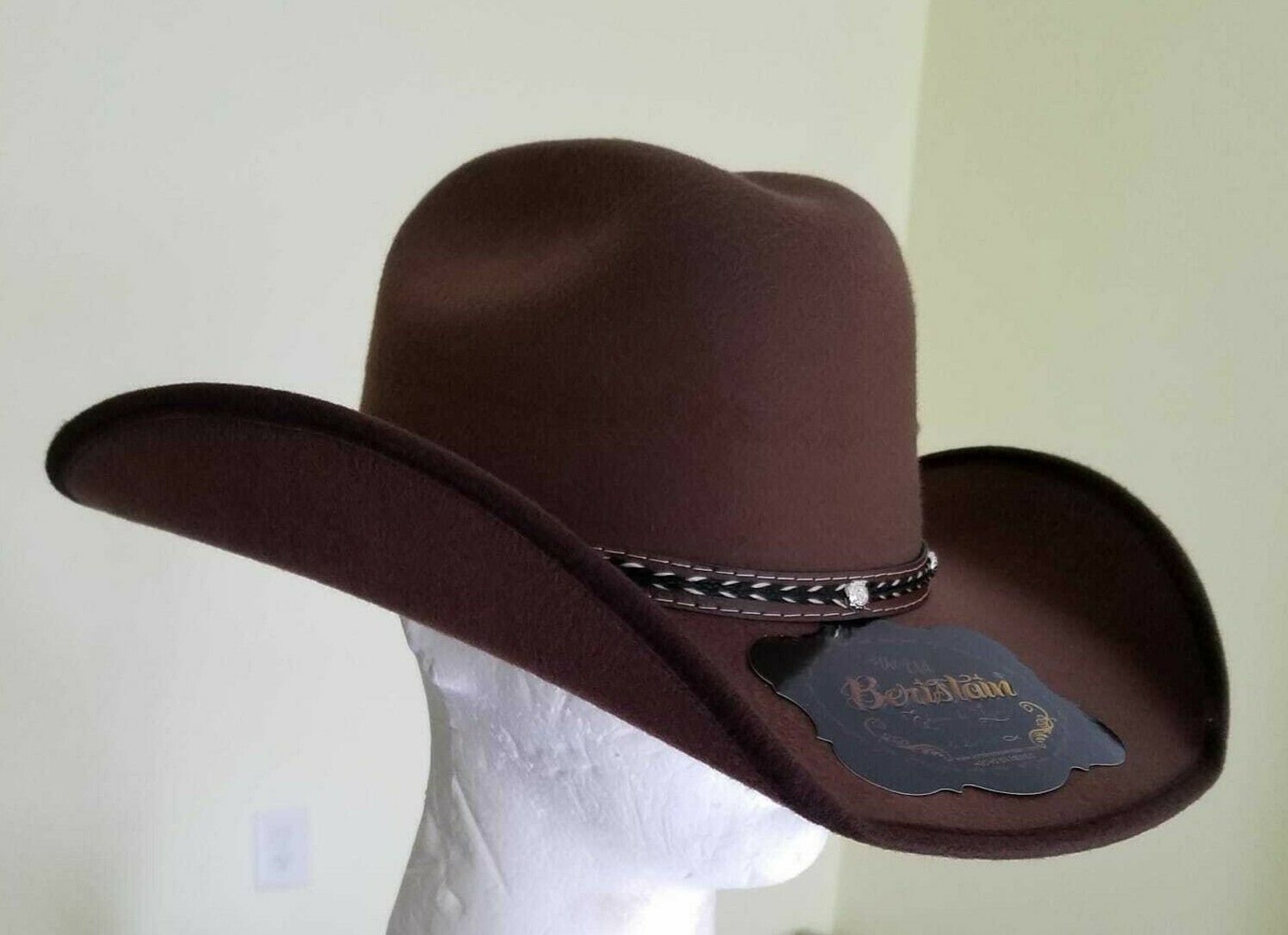 Faux Suede The Old Beristain Brown Western Cowboy Hat Size Large 282908697279632.jpeg main image 3