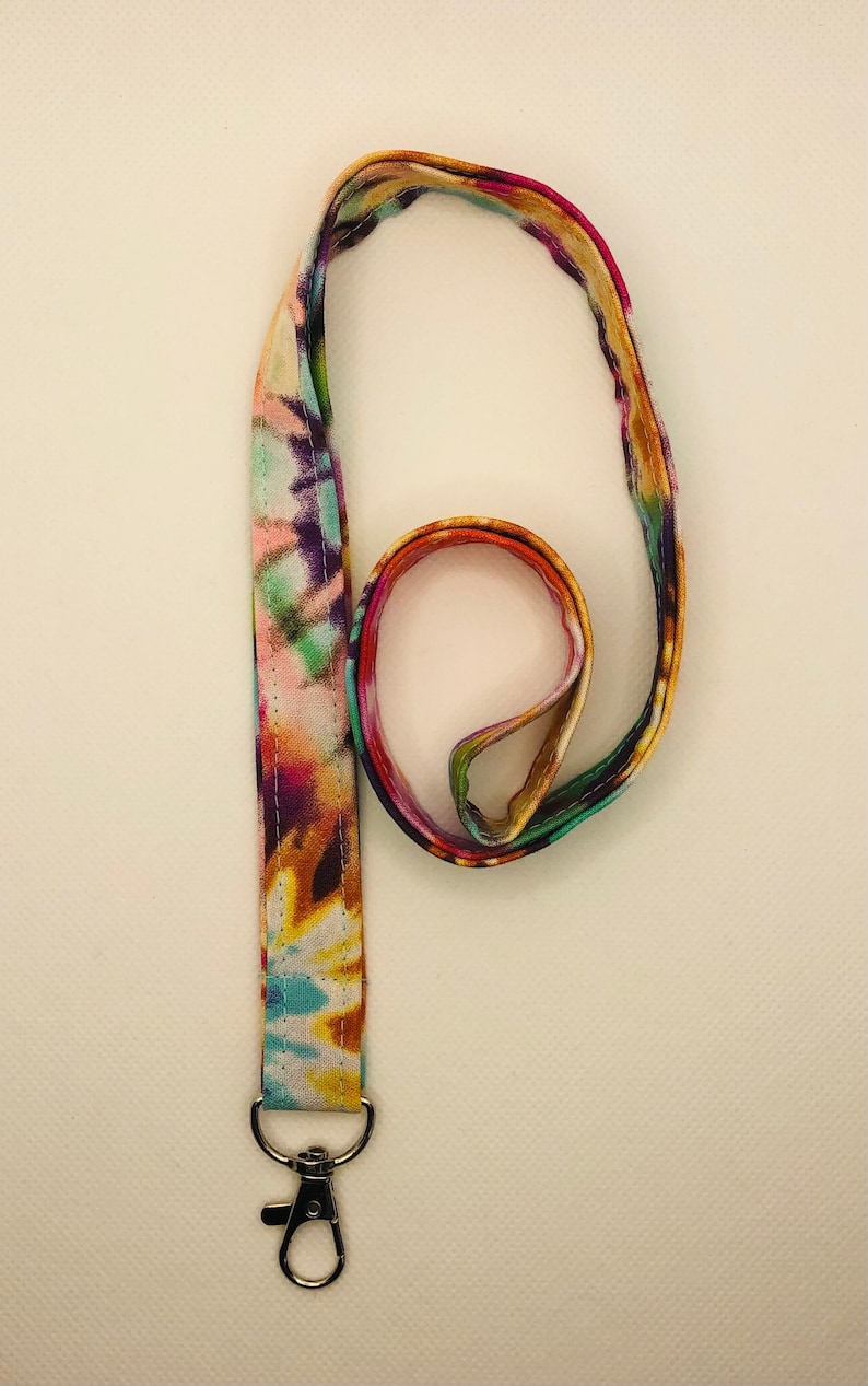 Rainbow Tie Dyed Lanyard Key Chain Face Mask Holder