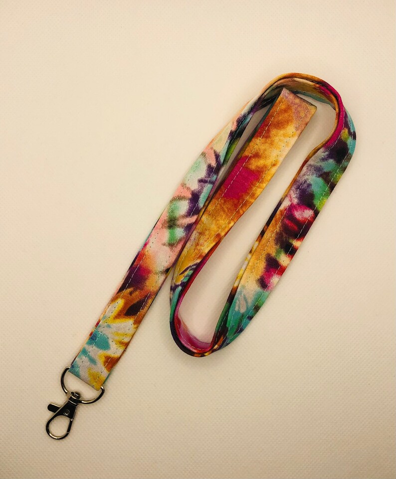 Rainbow Tie Dyed Lanyard Key Chain Face Mask Holder
