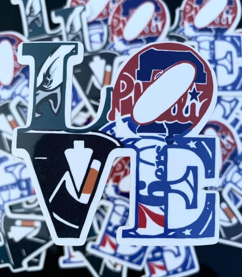BIGGER Love Philly Sports Decal