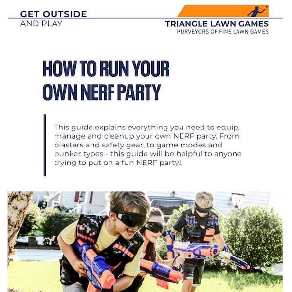 Digital Download for NERF How To Guide - All You Need To Run a NERF Party - Equipment, Bunkers, Game Modes and More - 25 Page Guide