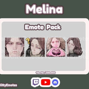 Melina Emote Pack | Elden Ring | twitch | discord | youtube | Streamer | Vtuber