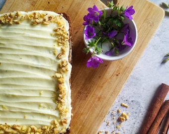 Carrot Cake with Cream Cheese Frosting and Walnuts