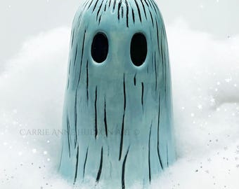 Hallowtiki Ghost Ceramic Tiki Mug 2nd Edition - Halloween Summerween Gothic Cocktail - Spooky Dark Art from Carrie Anne Hudson