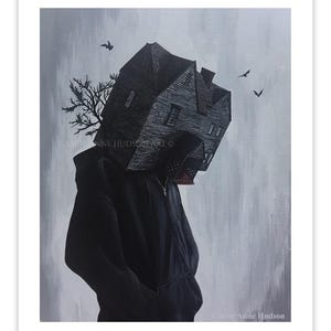 Dark Art Print - "These Haunted Thoughts" - 8x10 - Salem Inspired Fine Art Giclee Print - House of Seven Gables - by Carrie Anne Hudson