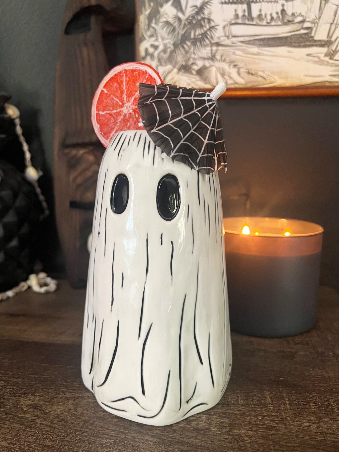 Hallowtiki Ghost Ceramic Tiki Mug First Edition - Halloween