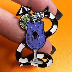 Halloween Tiki - Beetle Inspired Enamel Pin - Hallowtiki - Sandworm Tiki Pin - Gothic Accessories - Summerween - Carrie Anne Hudson Art