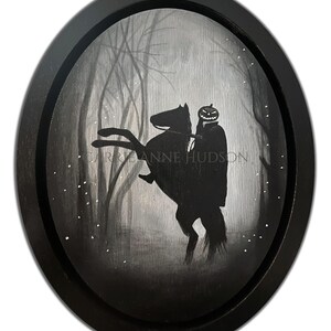 Original Painting on Wood - Sleepy Hollow Inspired - Dark Gothic Art - Spooky Handmade Home Decor - by Carrie Anne Hudson