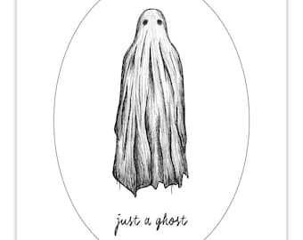 Gothic Art Print - Just a Ghost -  8x10 - Paranormal Art - Haunted Dark Art - by Carrie Anne Hudson