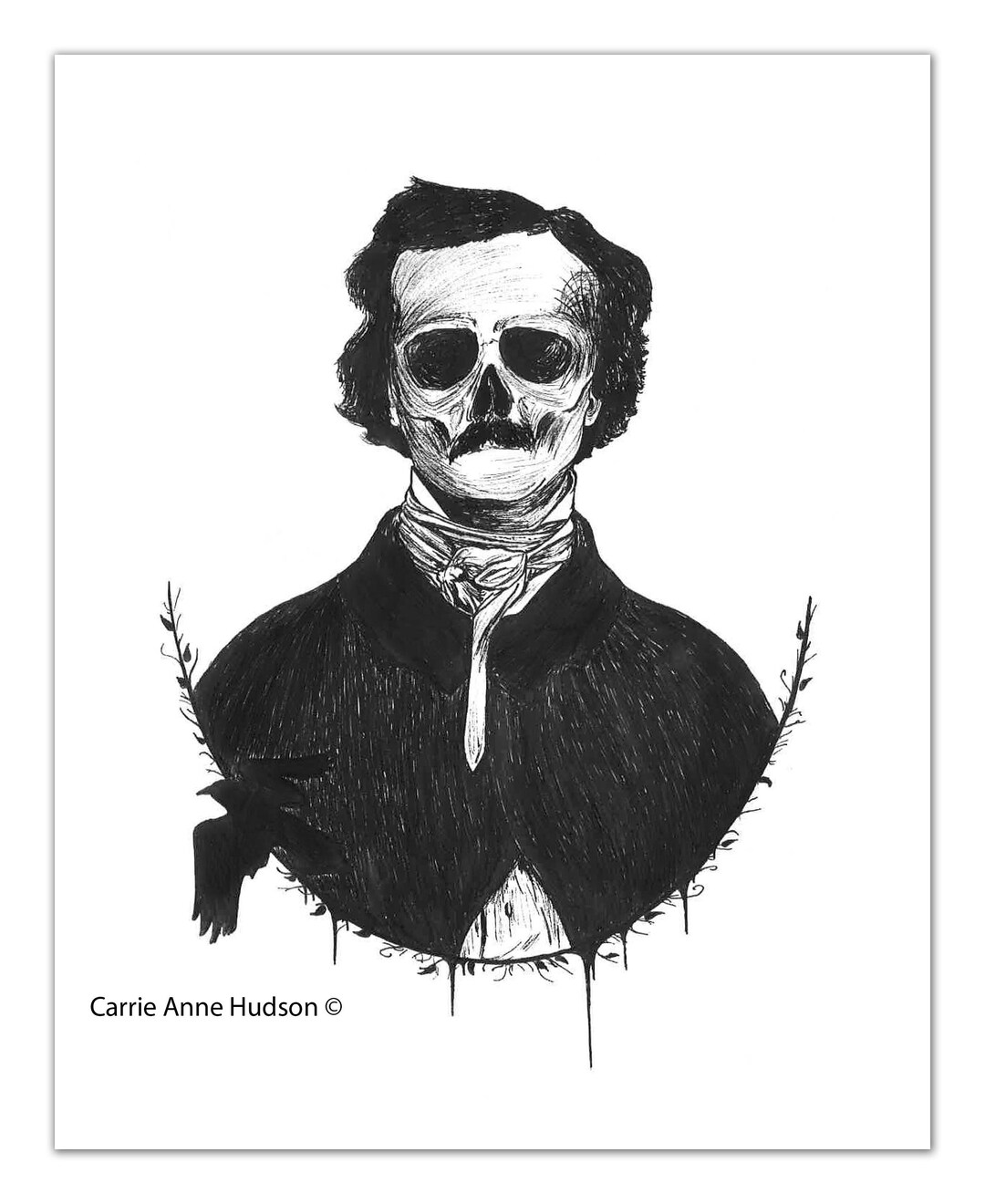 Gothic Art Print - "deadgar Allan Poe" - Edgar Allan Poe Dark Art ...