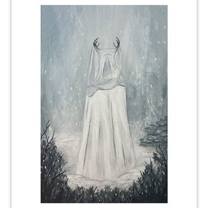 Antler Snow Queen Inspired 8x10 Fine Art Print - Gothic Home Decor - Cult Artwork  -  by Carrie Anne Hudson