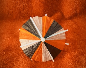Summerween Cocktail Drink Umbrellas - Hallowtiki Orange/Black/White Color - Gothic Bar Accessories - Barware - Spooky Tiki - 15 OR 50 PACK