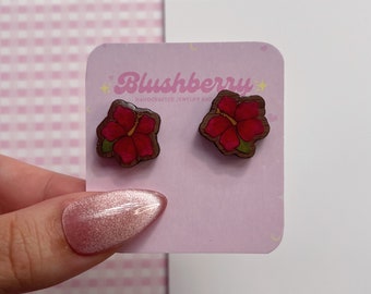 Amapola Stud Earrings • Lightweight, Comfortable, Hypoallergenic, Acrylic