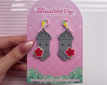 Garita Stud Dangle Earrings • Lightweight, Comfortable, Hypoallergenic, Acrylic