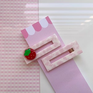 Strawberry Cow HairClips • Lightweight, Comfortable, Hypoallergenic, Acrylic