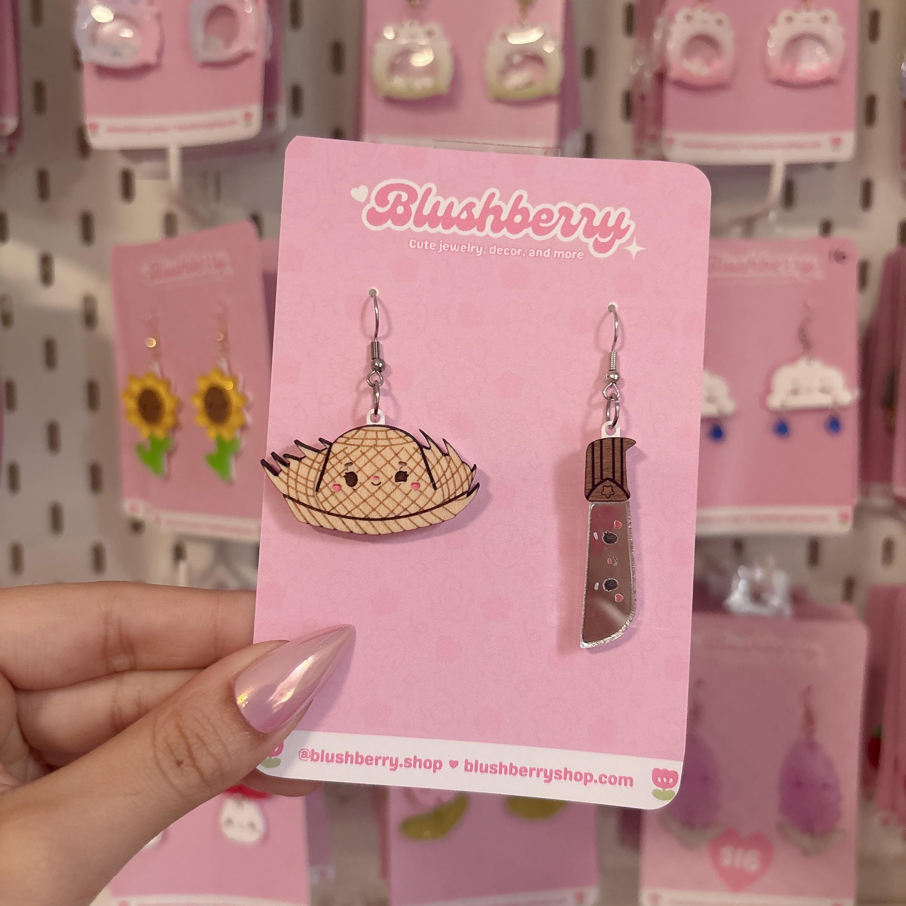 Pava & Machete Dangle Earrings • Lightweight, Comfortable, Hypoallergenic, Acrylic