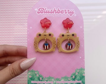Puertorican Coquí Boricua Froggy Earrings • Lightweight, Comfortable, Hypoallergenic