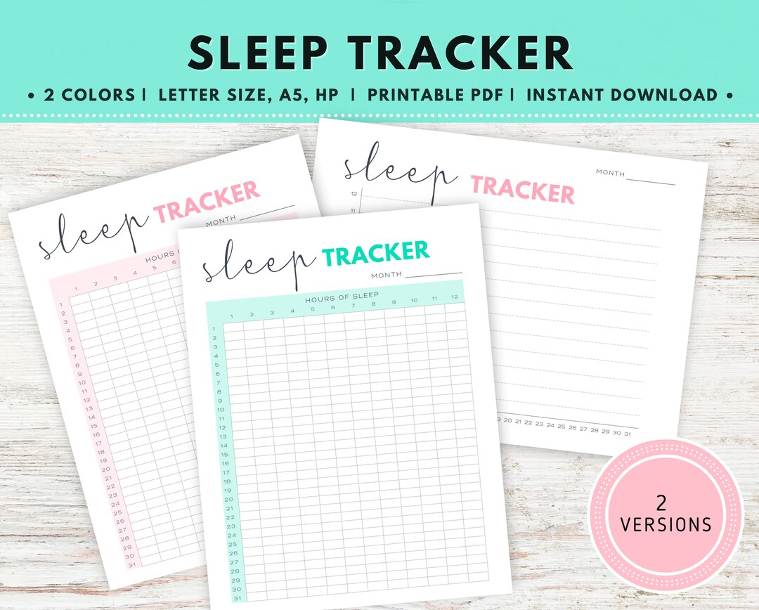 Sleep Tracker Printable, Monthly Sleep Log, Sleep Tracking, Sleep
