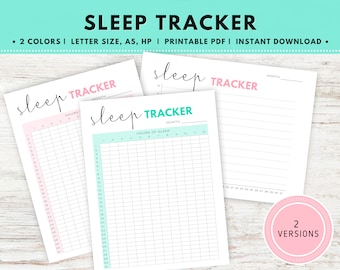 Sleep Tracker Printable, Monthly Sleep Log, Sleep Tracking, Sleep Journal, Health Planner, Sleep Diary