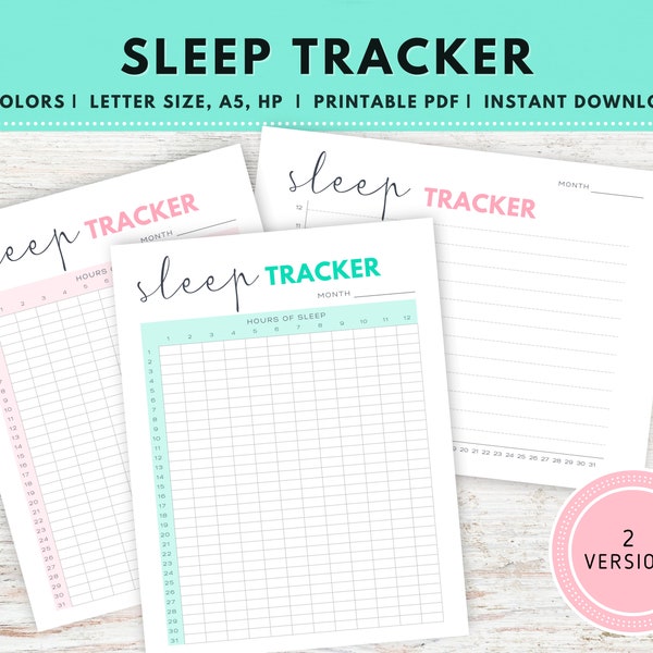 Sleep Tracker Printable, Monthly Sleep Log, Sleep Tracking, Sleep Journal, Health Planner, Sleep Diary