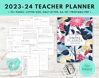 Teacher Planner 2022-2023 Printable, Lesson Planner, Teaching Planner, Lesson Plan Template, Lesson Plan Book, Academic Planner, Calendar