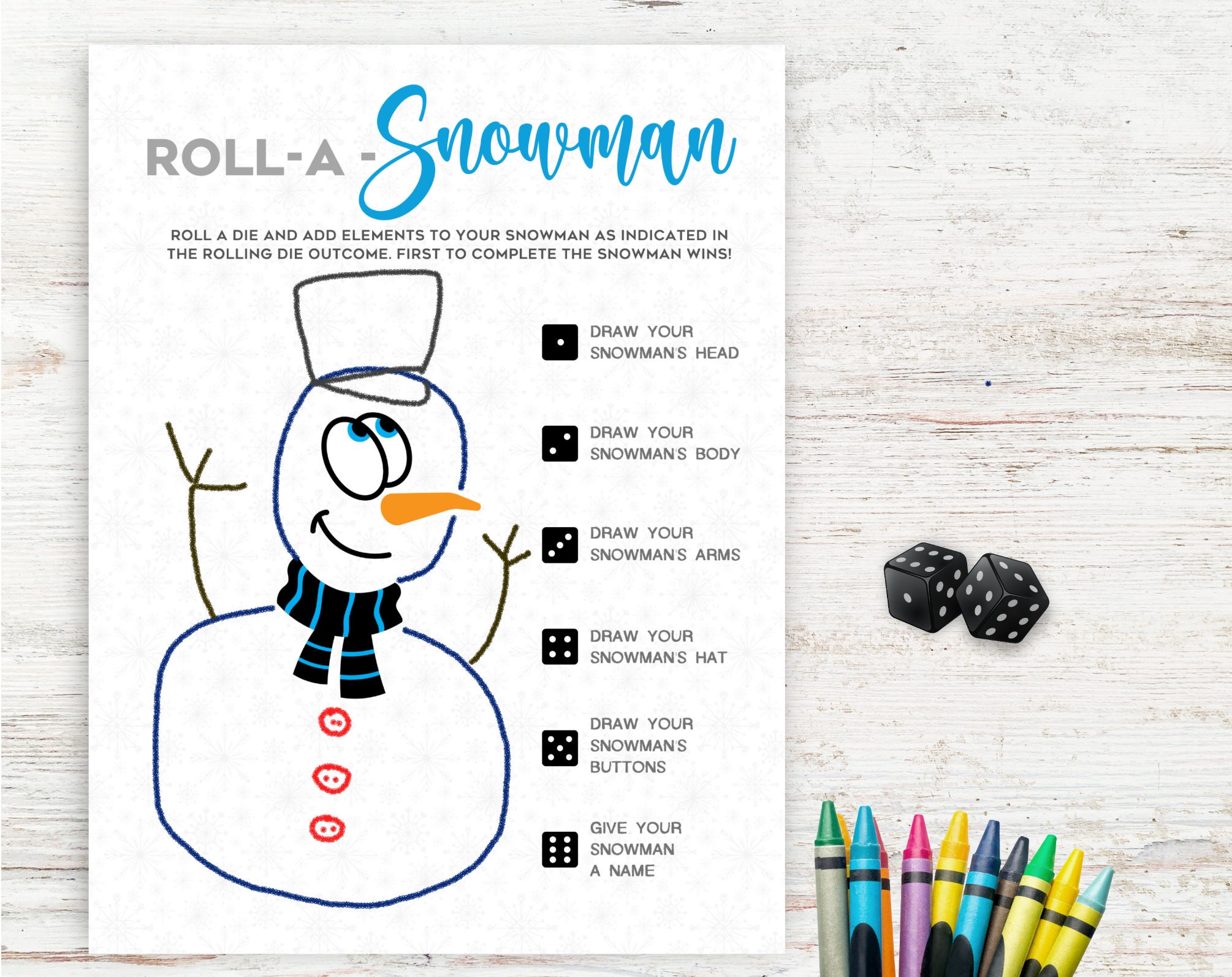 Roll A Snowman Game Printable - Il Fullxfull.3510483800 Rmf0 