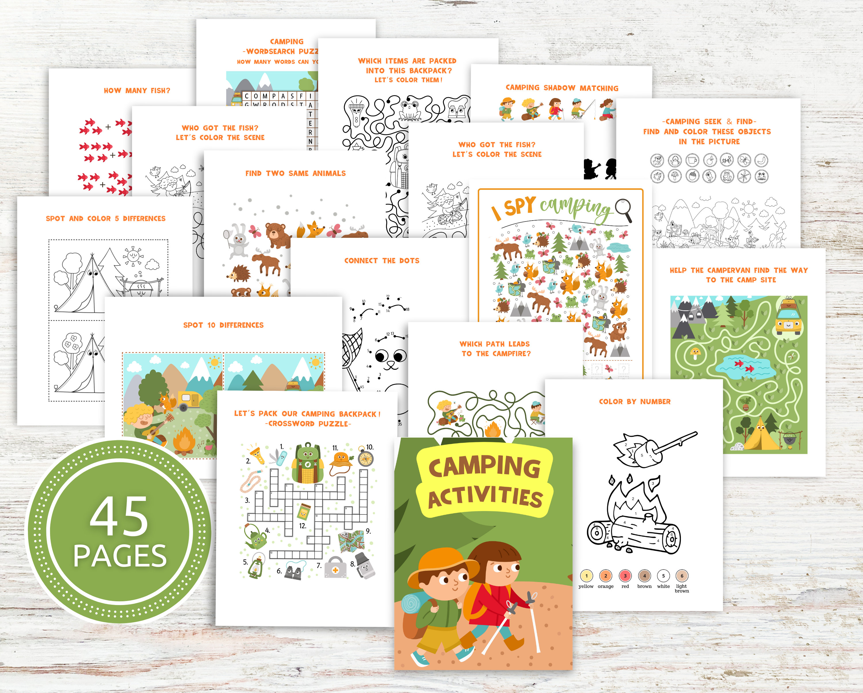 camping worksheets etsy