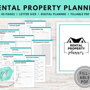 Mieteigenschaftsmanagement-Planer, bearbeitbarer Mieteigenschaftsplaner, Checkliste für Hausbesitzer, Immobilienplaner, Mietantrag