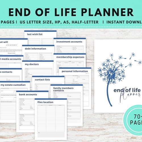 End of Life Planner Printable Beneficiary Info Last Wishes | Etsy Australia