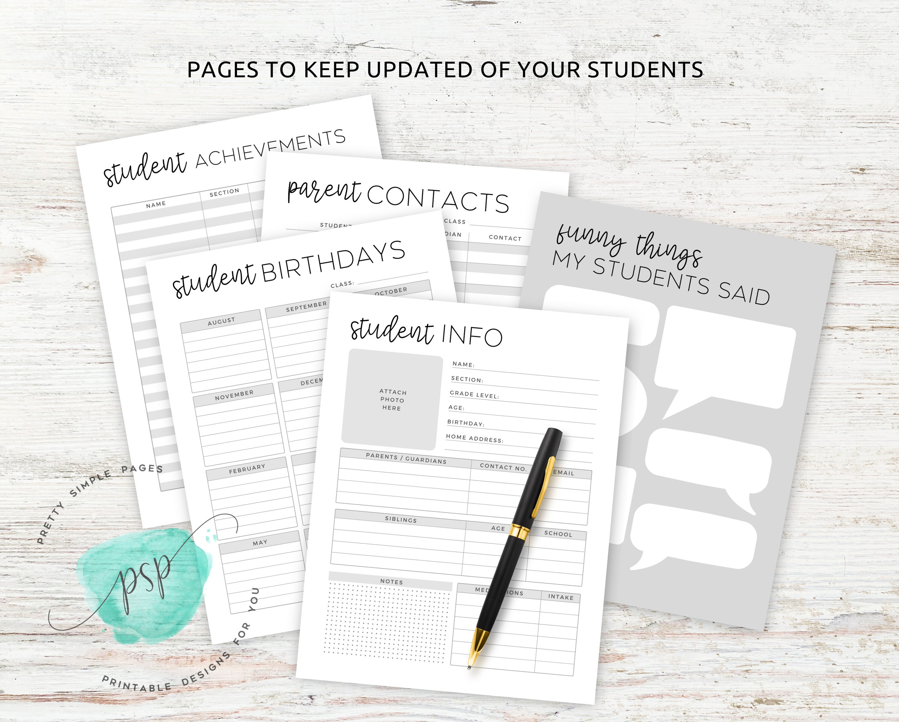 Teacher Planner Fillable PDF, Editable Lesson Planner, Teaching Planner ...