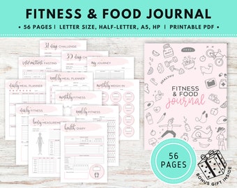 Weight Loss Planner, Fitness Planner, Weight Loss Tracker, Wellness Journal, Habit Tracker, Meal Planner, Weight Loss Chart