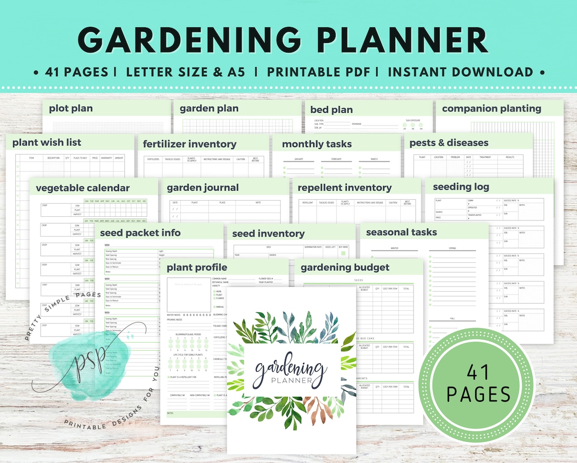 Garden Planner Printable Gardening Log Garden Journal - Etsy