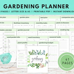 Garden Planner Printable, Gardening Log, Garden Journal, Gardening Organizer, Gardening Binder, Gardening Logbook, Gardening Book, Planting