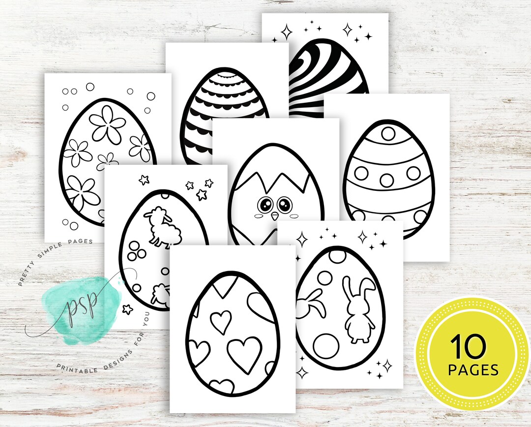Large Easter Egg Coloring Pages for Toddlers and Preschool, Easter ...