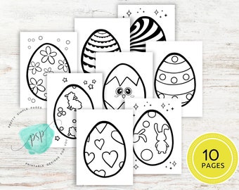 Large Easter Egg Coloring Pages for Toddlers and Preschool, Easter Coloring Pages, Easter Activities for Kids, Printable Easter Colouring