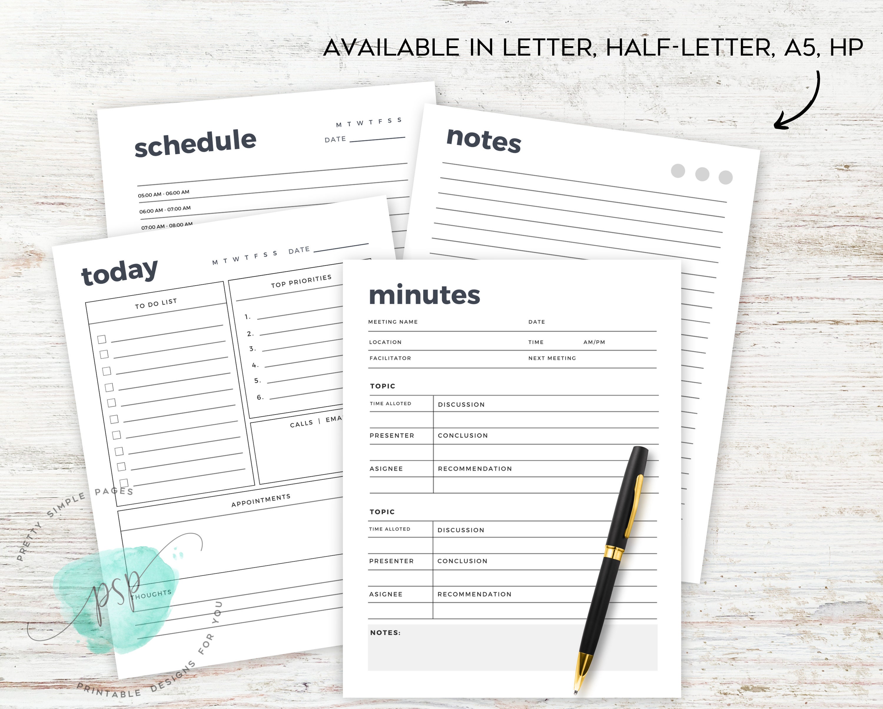 Editable meeting notes template meeting notes printable etsy