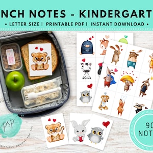 Lunch Notes for Kindergarten, Printable Lunch Notes, Lunch Box Notes, Preschool Lunch Notes, Lunch Notes for Toddler, Boys and Girls