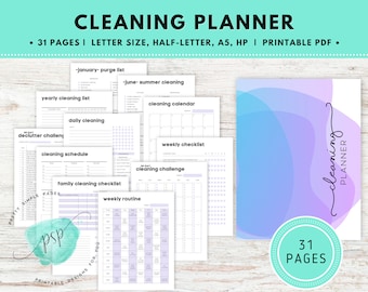 Cleaning Planner Printable, Cleaning Schedule for House, Cleaning Schedule Template Monthly, Weekly, Cleaning Checklist, Declutter Challenge