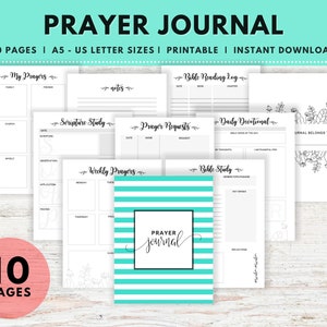 Druckbares Gebetstagebuch, Bibelstudie, Bibeljournal, Gebetsmappe, tägliche Andacht, Gebetsjournal Vorlage, druckbare Planereinlage