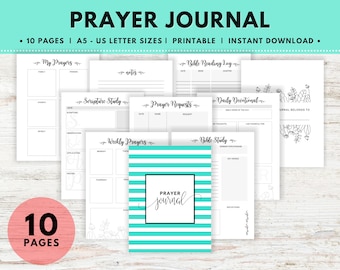 Printable Prayer Journal, Bible Study, Bible Journaling, Prayer Binder, Daily Devotional, Prayer Journal Template, Printable Planner Insert