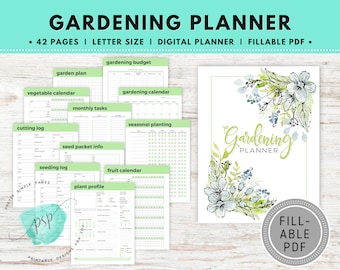 Garden Planner - Fillable / Editable PDF, Gardening Log, Garden Journal, Gardening Organizer, Gardening Binder, Gardening Logbook