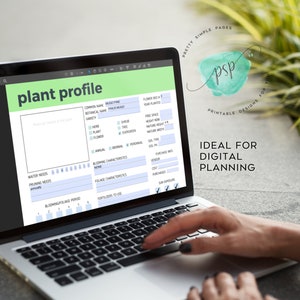 May include: A digital plant profile template on a laptop computer screen. The template includes fields for common name, botanical name, variety, plant type, blooming characteristics, foliage characteristics, and more.