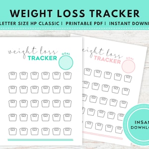 Weight Loss Tracker Printable, Weight Loss Tracker Journal, Weight Loss Planner Insert, Weight Loss Tracker PDF, Fitness Tracker