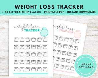 Weight Loss Tracker Printable, Weight Loss Tracker Journal, Weight Loss Planner Insert, Weight Loss Tracker PDF, Fitness Tracker