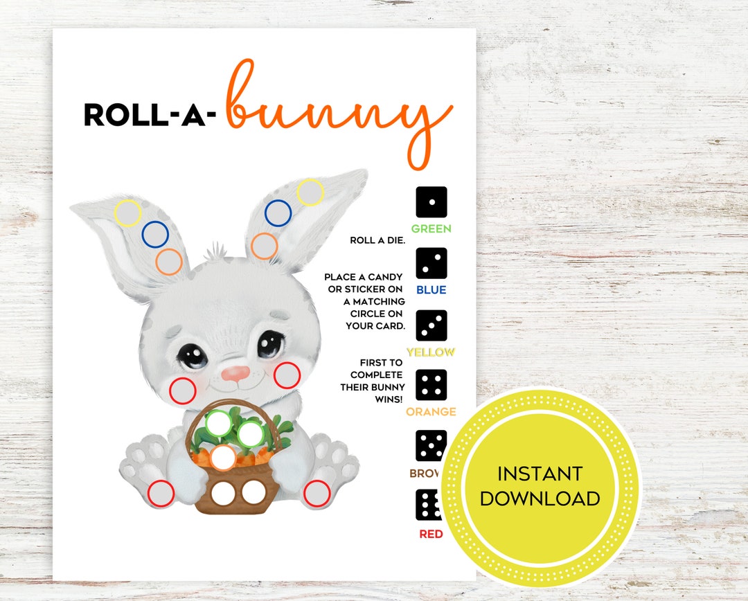 Roll A Bunny Game Easter Games for Kids Easter Games