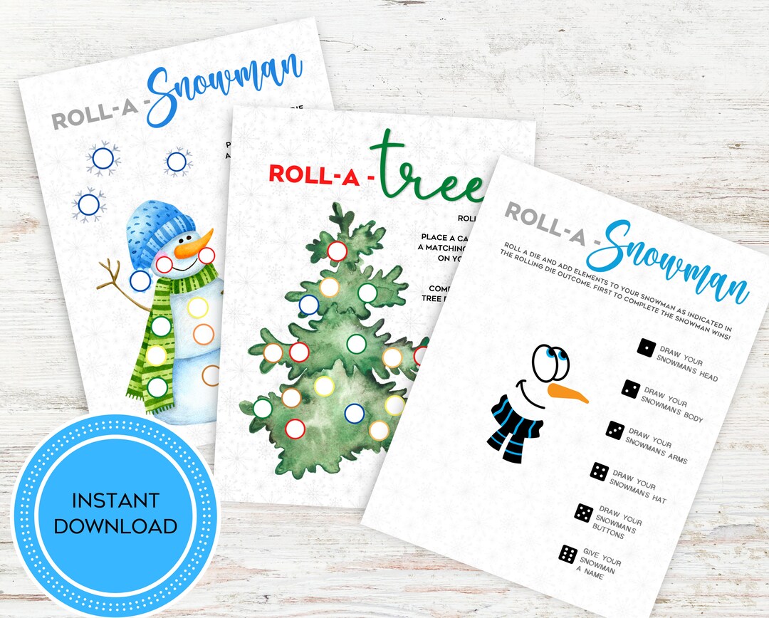 Holiday Dice Game Bundle Roll A Tree Christmas Game Roll A