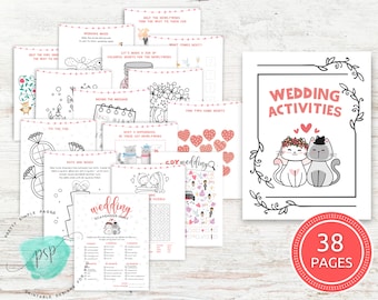 Activités de mariage pour les enfants, pages de coloriage de mariage, pack d'activités pour les enfants, livre d'activités de mariage imprimable, chasse au trésor de mariage