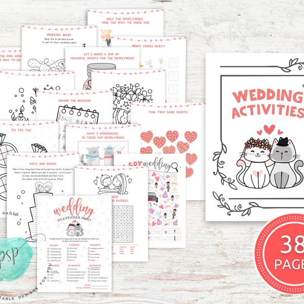 Wedding Activities for Kids, Wedding Coloring Pages, Activity Pack for Kids, Wedding Activity Book Printable, Wedding Scavenger Hunt