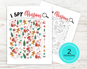 I Spy Christmas, Printable Christmas Games for Kids, Games for Families, Virtual Christmas, Printable Christmas Activity Pages, I Spy Games